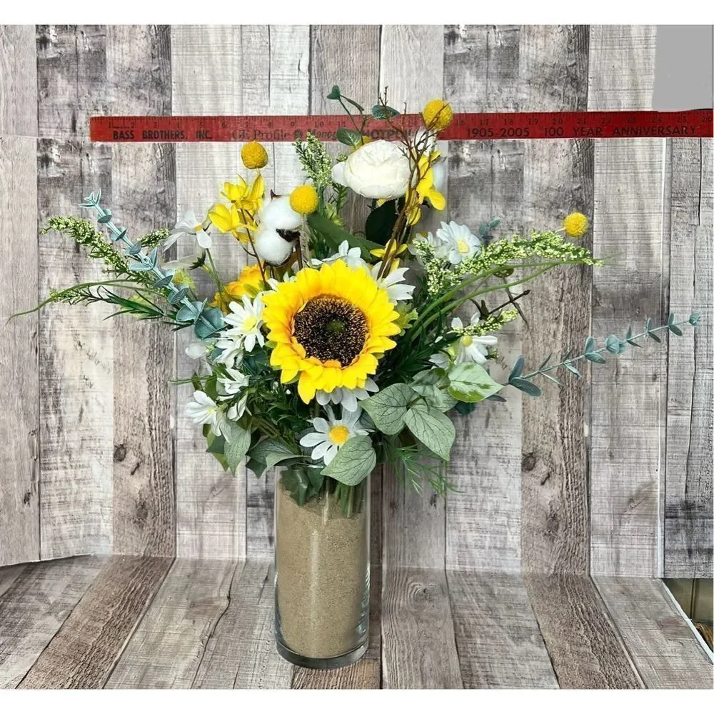 Sunflower Daisy Eucalyptus Floral Arrangement Baby Wedding Birthday Family Reuni